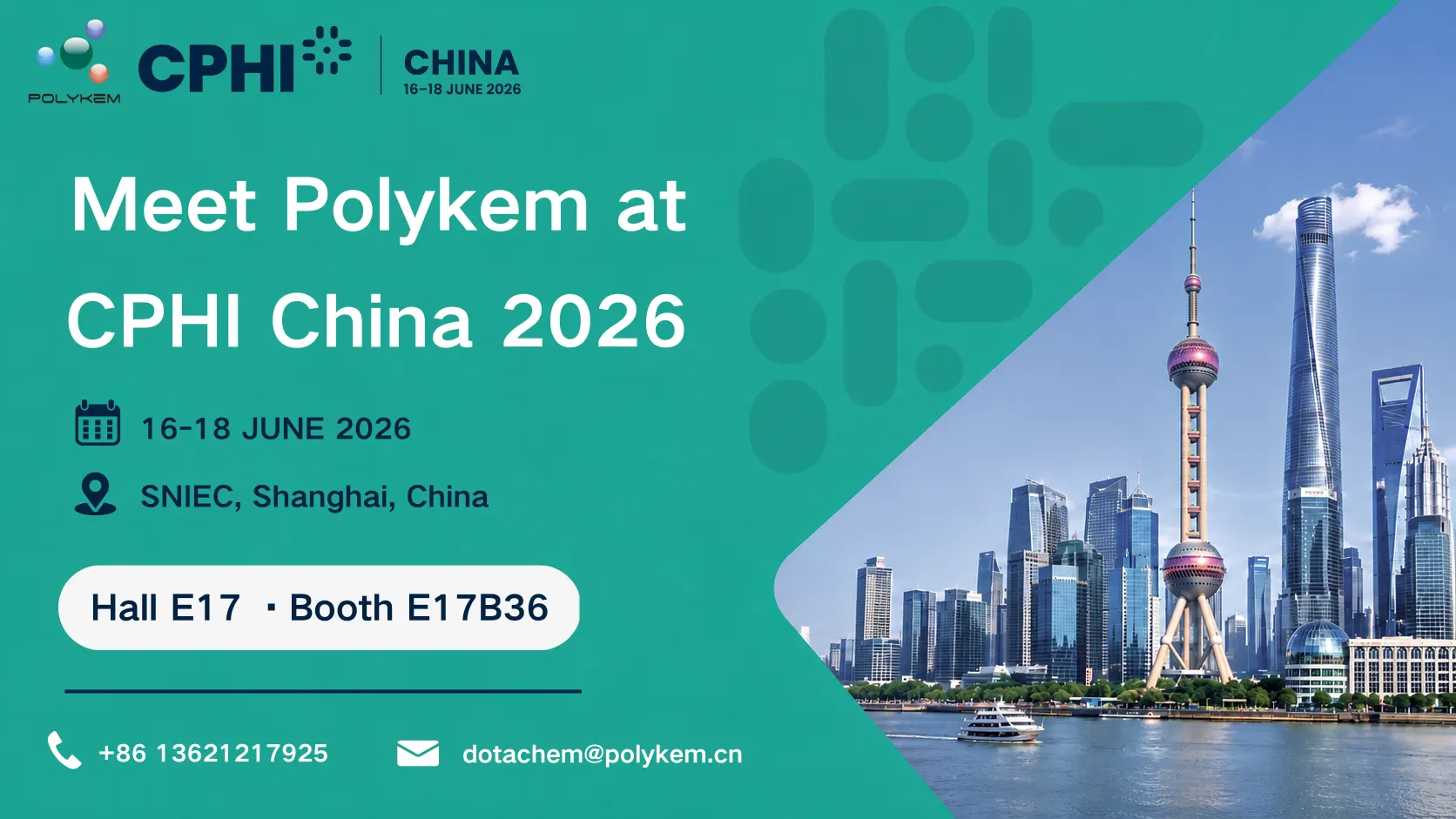 Polykem va expune la CPHI & PMEC China 2026